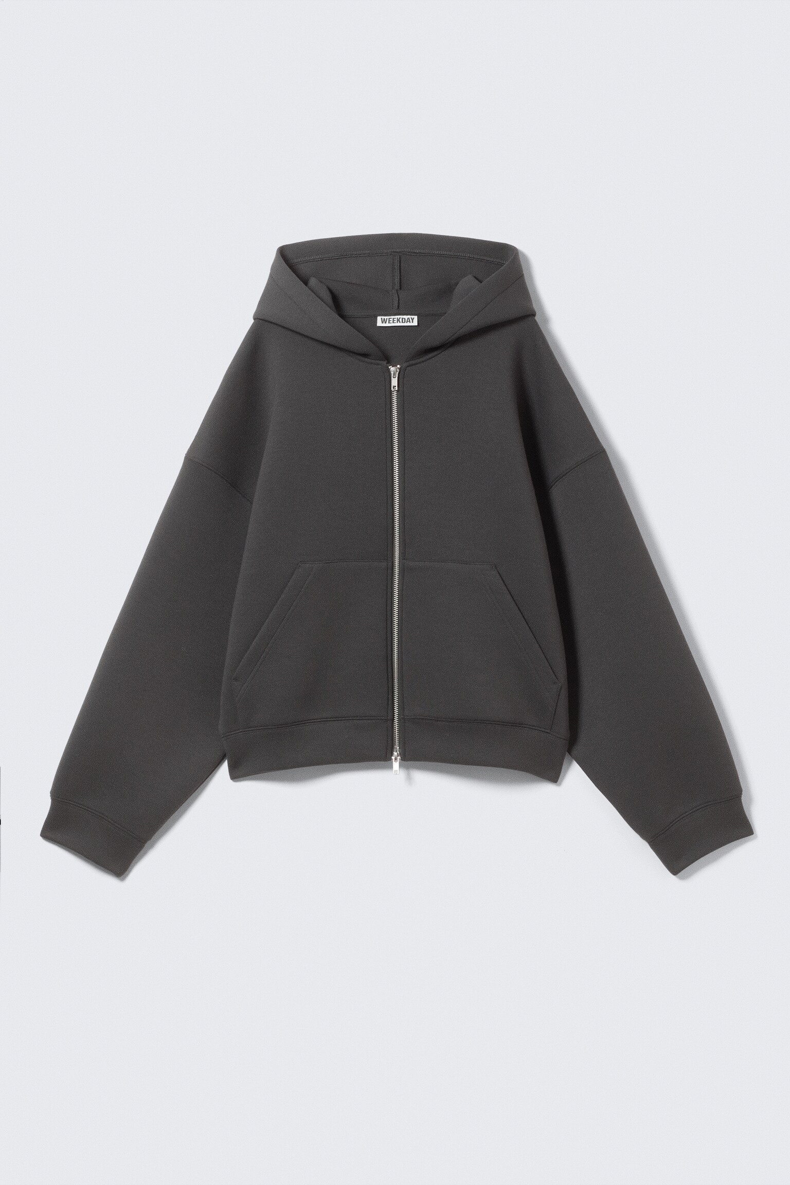 Oversized Scuba Zip-hoodie - Mörkgrå/Svart/Gråmelerad - 2