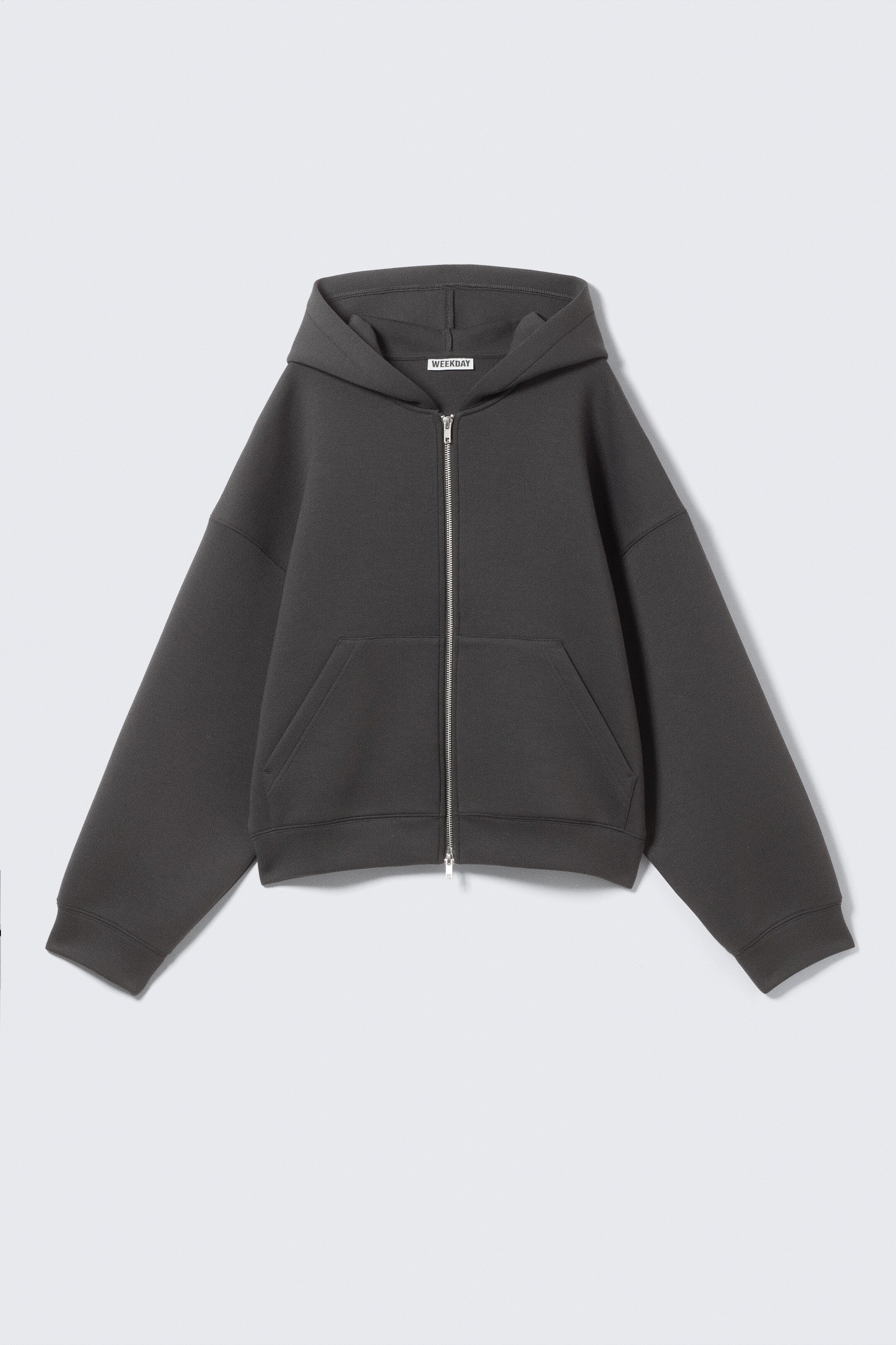 Agrandir l'image: Sweat à capuche zippé oversize en scuba - Gris foncé - FEMME | H&M CH 4