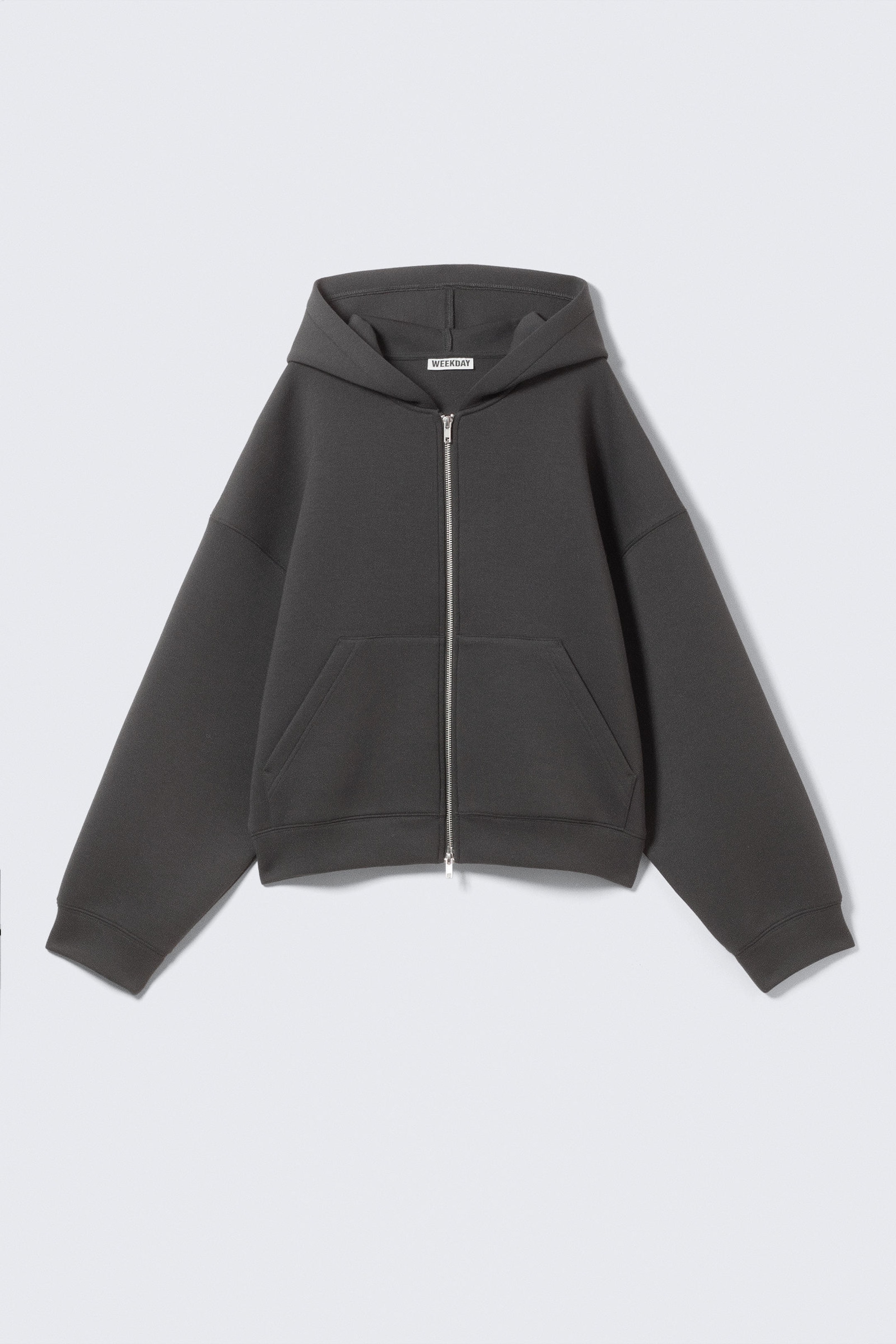 Dark Grey - Oversized Scuba Zip-Hoodie - 3