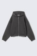 Dark Grey - Oversized Scuba Zip-Hoodie - 3