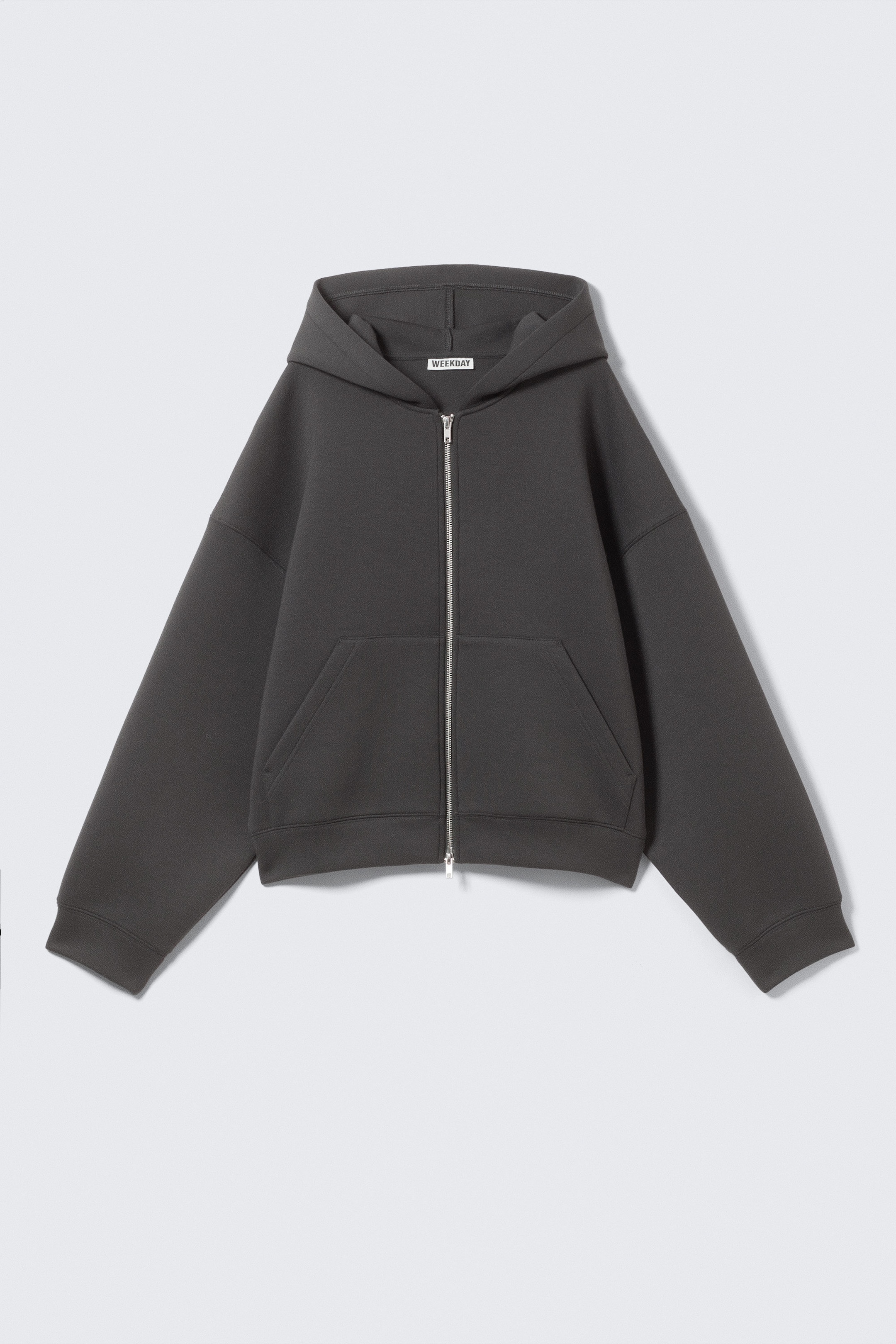 Dark Grey - Oversized Scuba Zip-Hoodie - 1