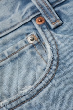 Kimberley Blue - Light Blue - Nebula Mid Rise Loose Barrel Leg Unisex Jeans - 1