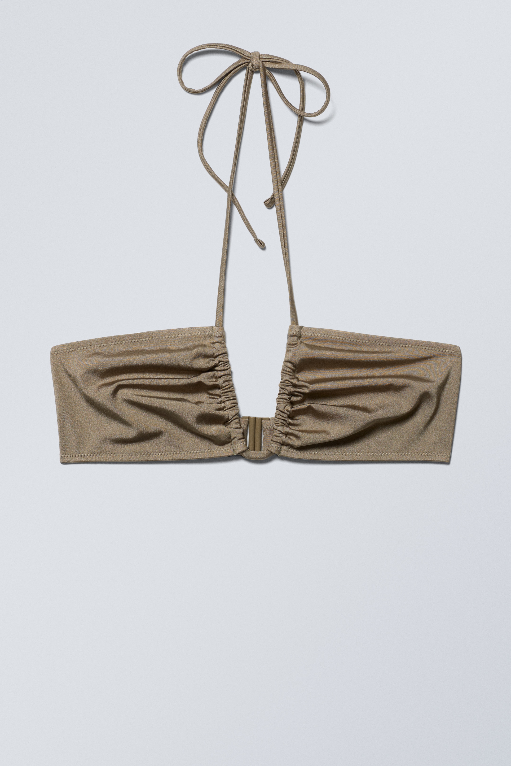 Agrandir l'image: Haut de bikini bandeau dos-nu froncé - Taupe cendré - FEMME | H&M BE 1