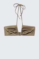 Dusty Mole - Ruched Halter Bandeau Bikini Top - 5