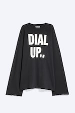 Black - Dial up - Oversized Raglan Long-Sleeved T-shirt - 0