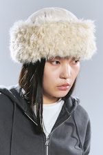 Dusty White - Faux Fur Docker Hat - 1