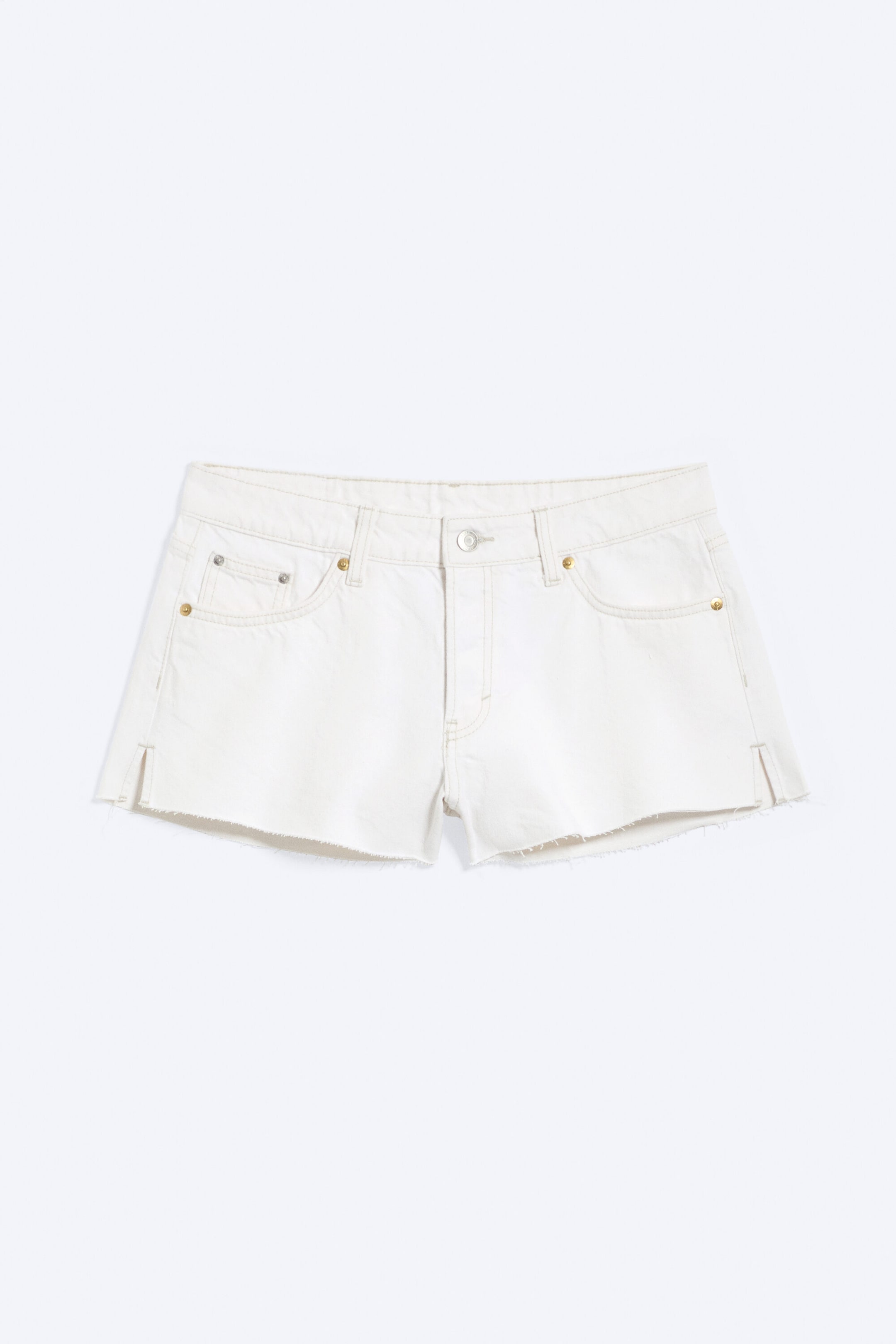Dirty White - White - Bite Low Rise Mini Denim Shorts - 3