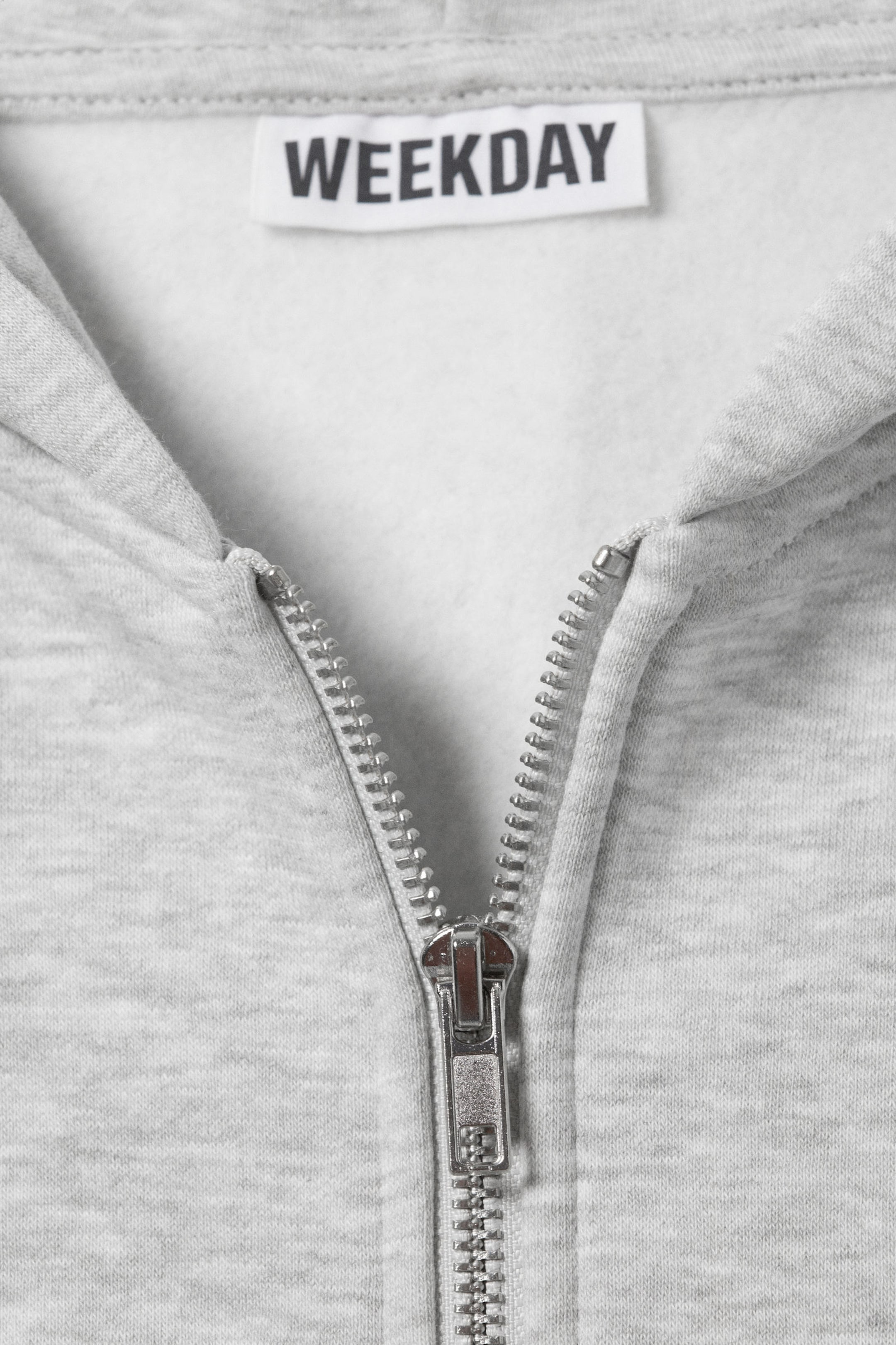 Grey Melange - Oversized Sleeveless Cotton Zip Hoodie - 5