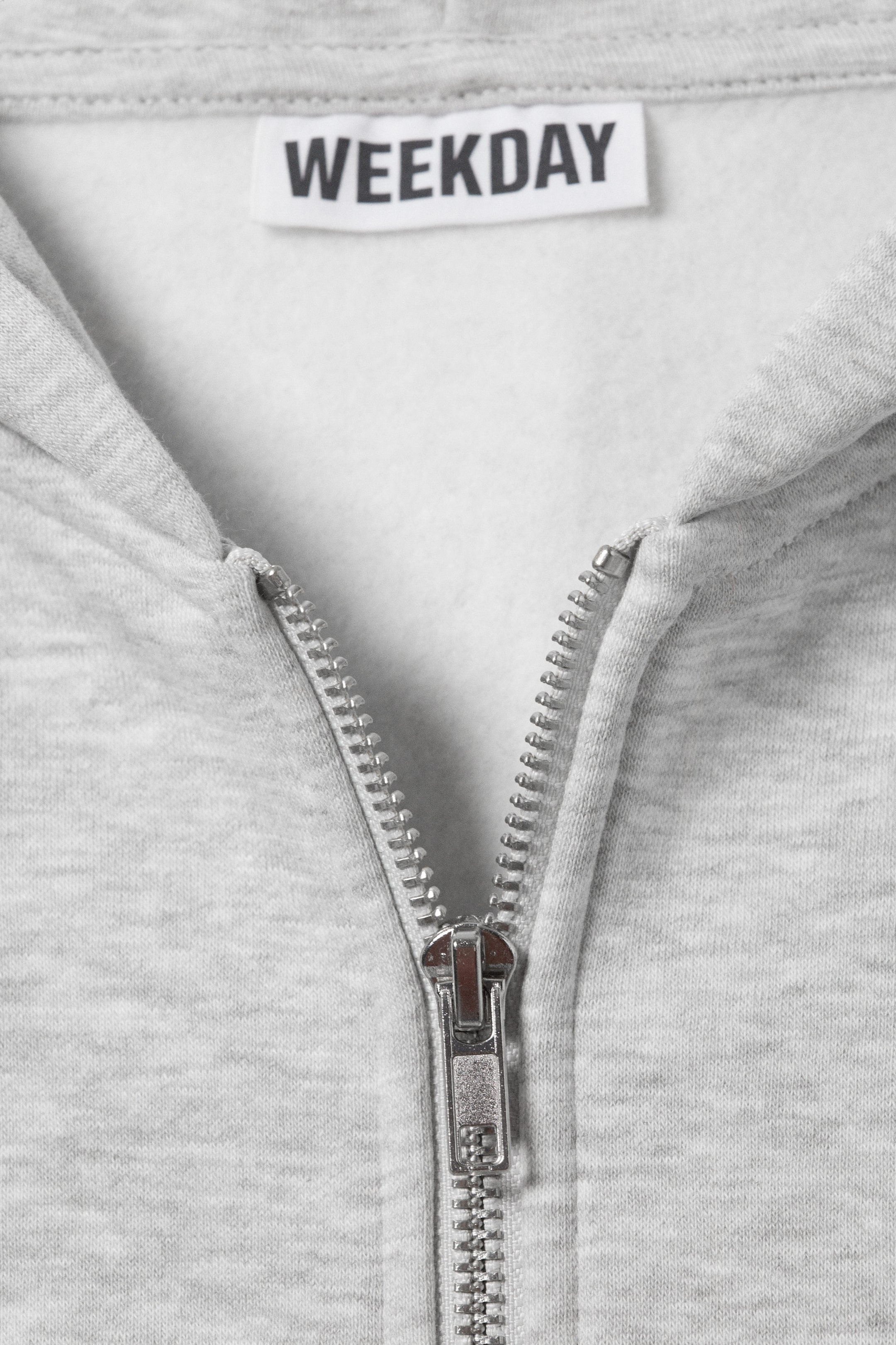Gråmelerad - Oversized ärmlös hoodie med dragkedja i bomull - 2