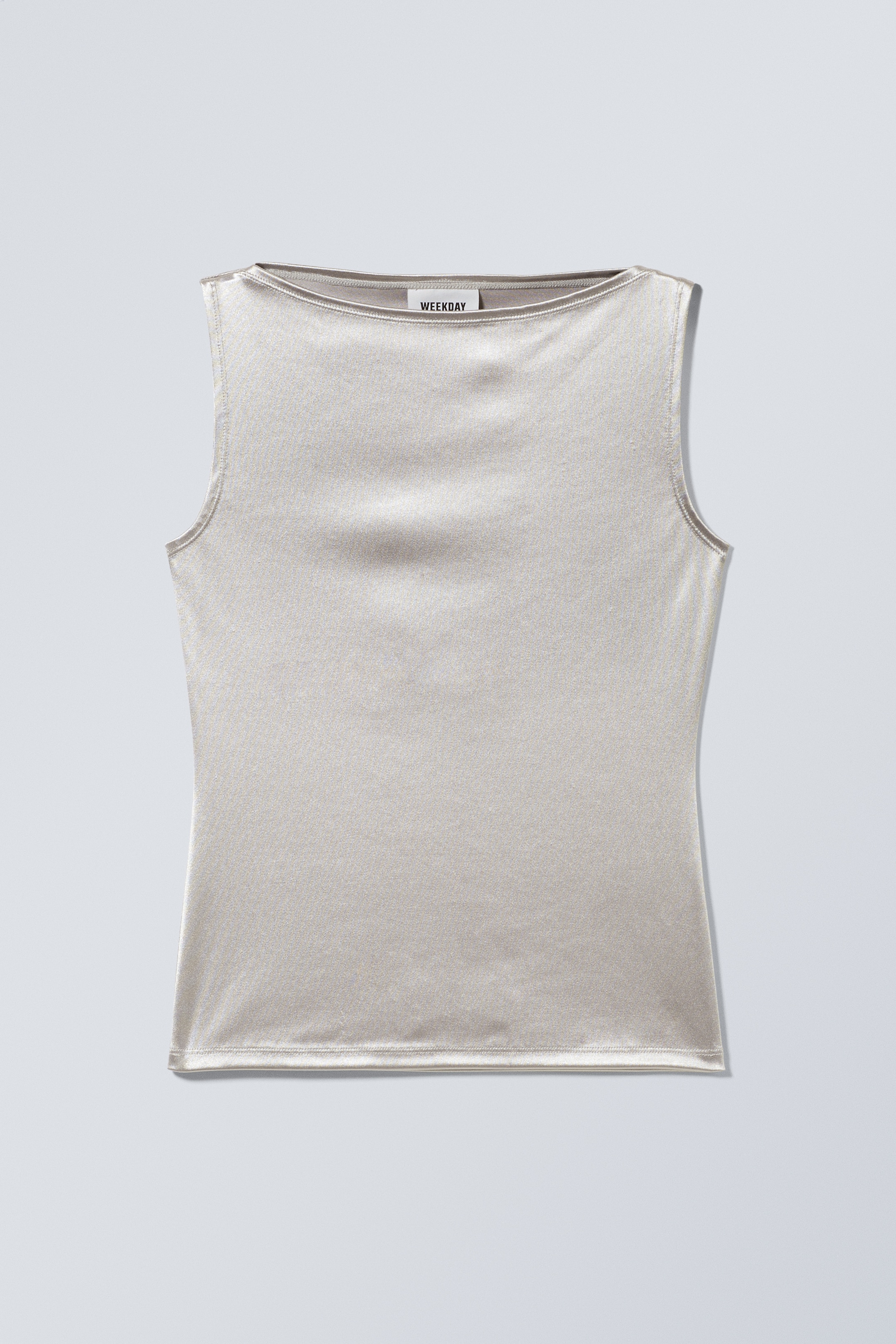 View larger image: Annie Metallic Boatneck Top - Light Dusty Grey - Ladies | H&M GB 1