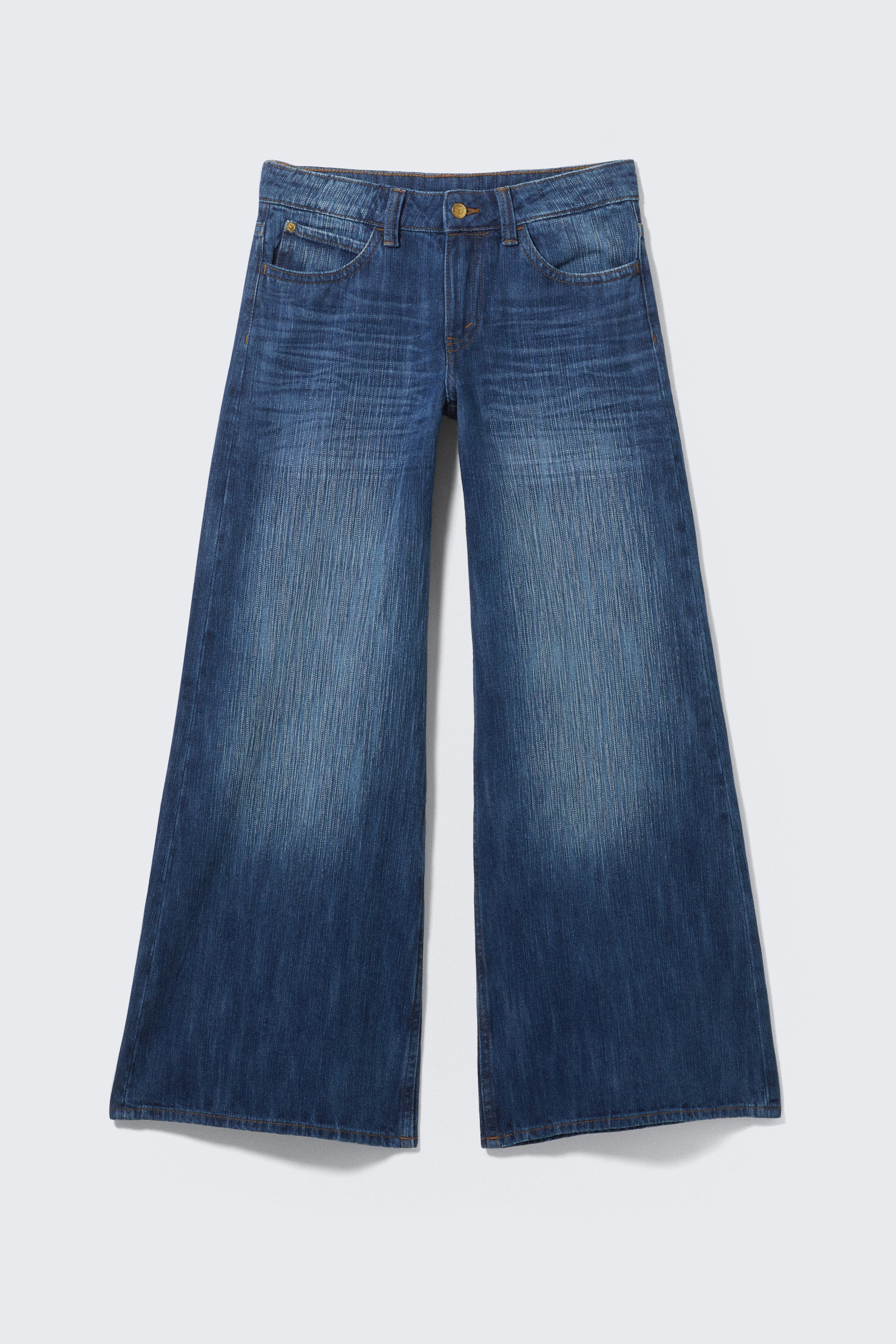 Blue Web - Medium Blue - Poser Regular Waist Loose Wide Jeans - 1