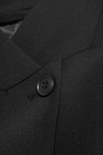 Black - Asymmetric Wool-Blend Blazer - 6