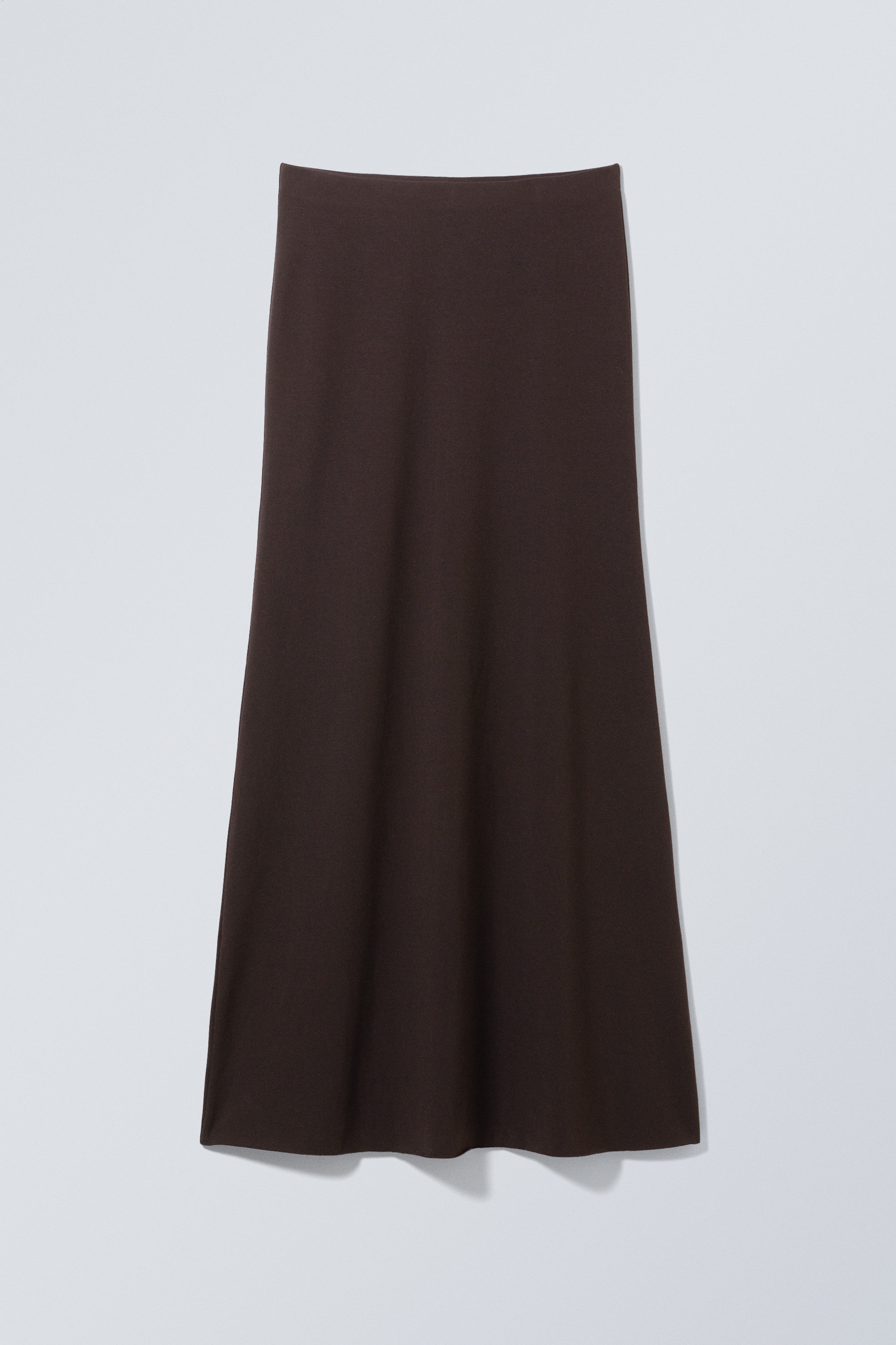 Dark Brown - Mid Rise Slim Fit Maxi Skirt - 1