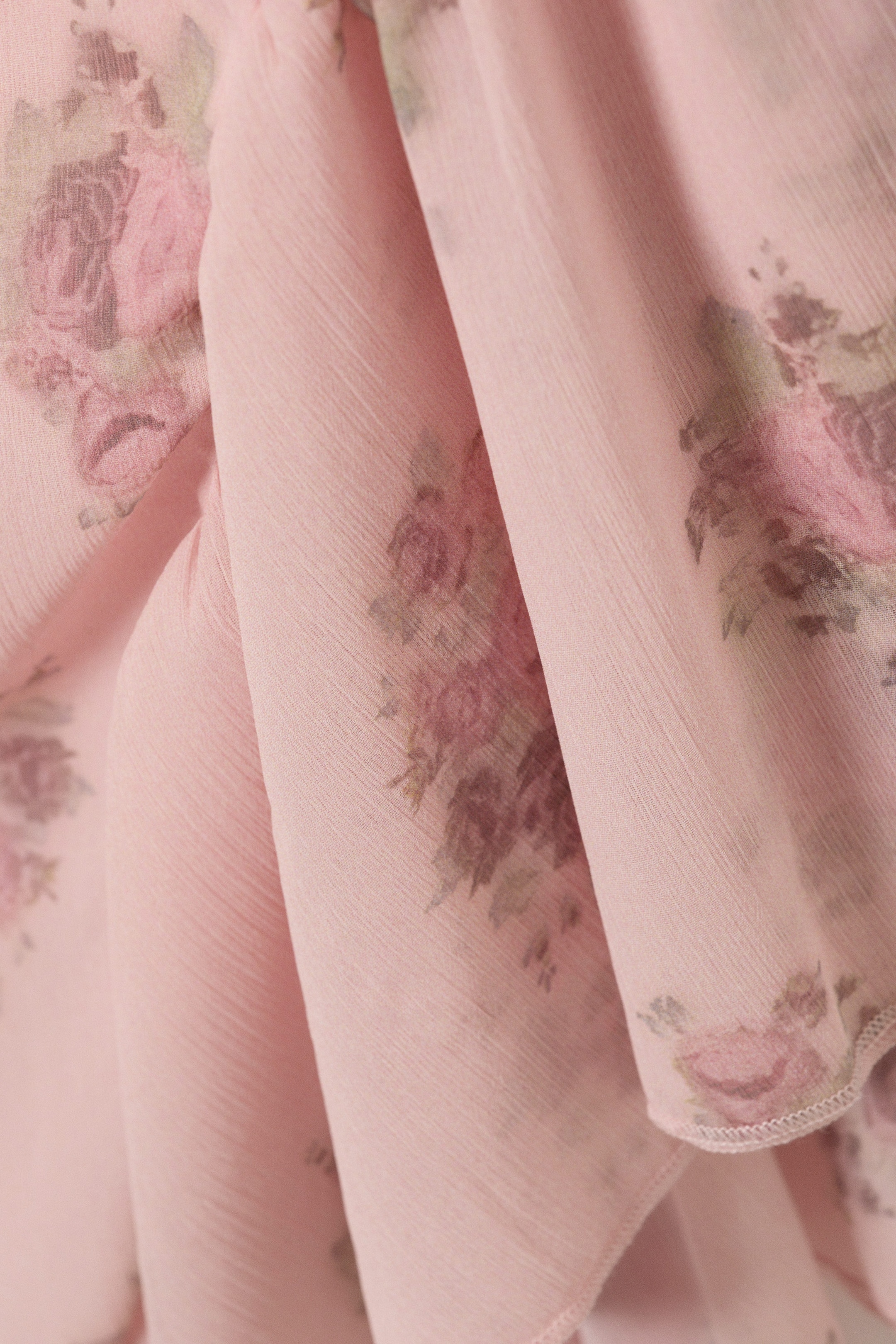 Pink - Floral - Sleeveless Square-Neck Mini Dress - 6