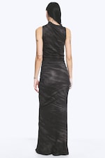 Schwarz - Zebra - Bedrucktes Maxikleid - 3