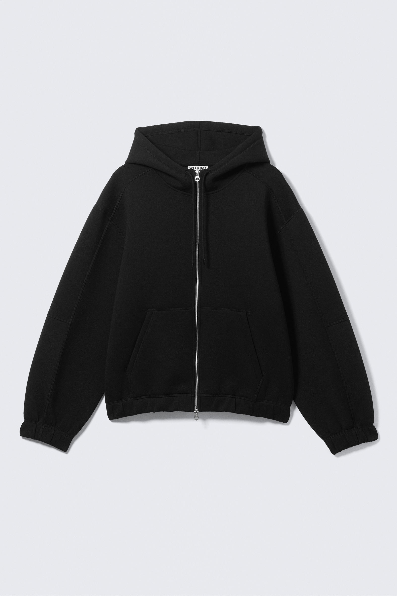 Loose High-Neck Scuba Zip Hoodie