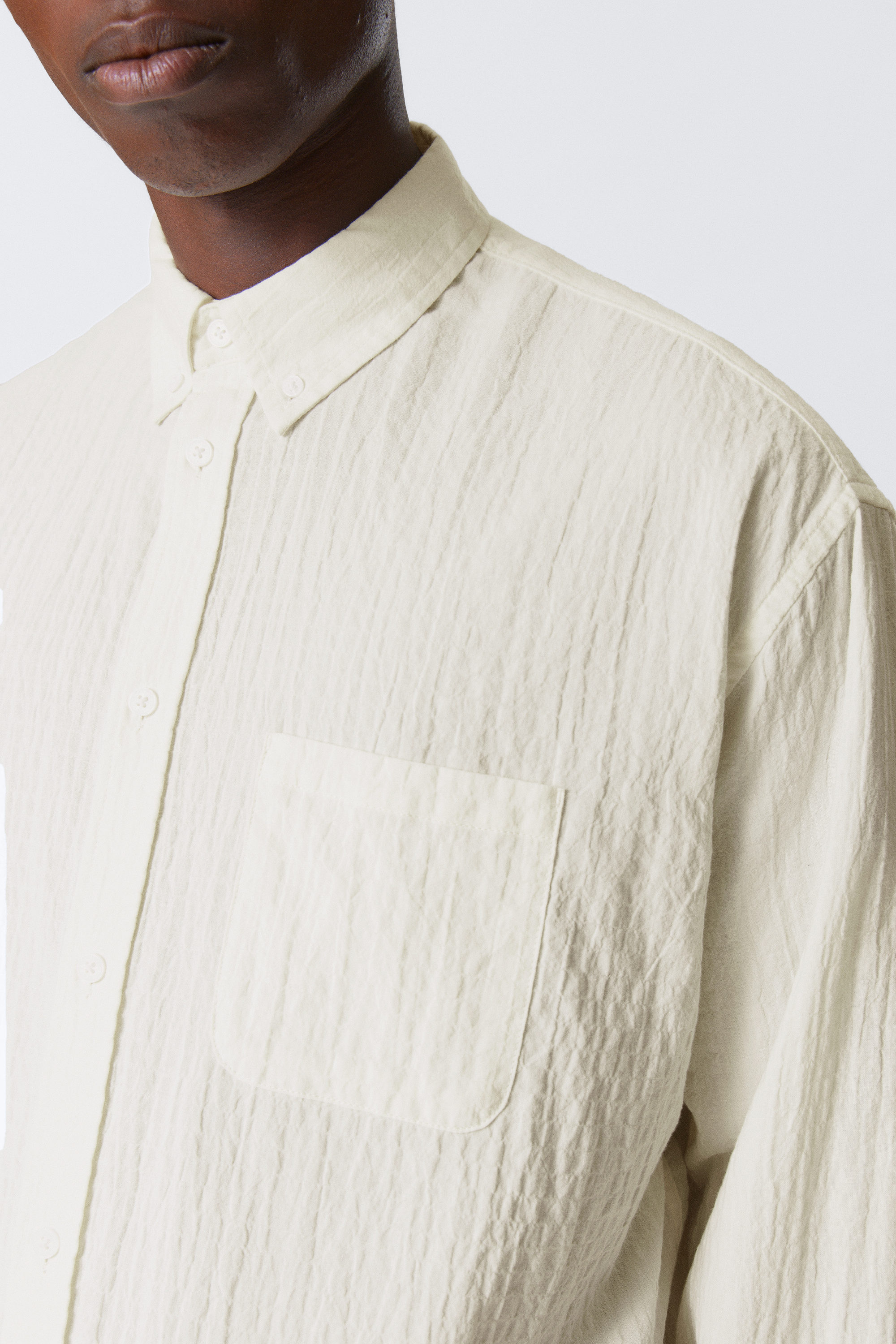 Off-white - Oversized-Seersucker-Hemd mit Knopfleiste - 2