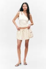Weiß - Asymmetrisches Jersey-Tanktop zum Binden - 1