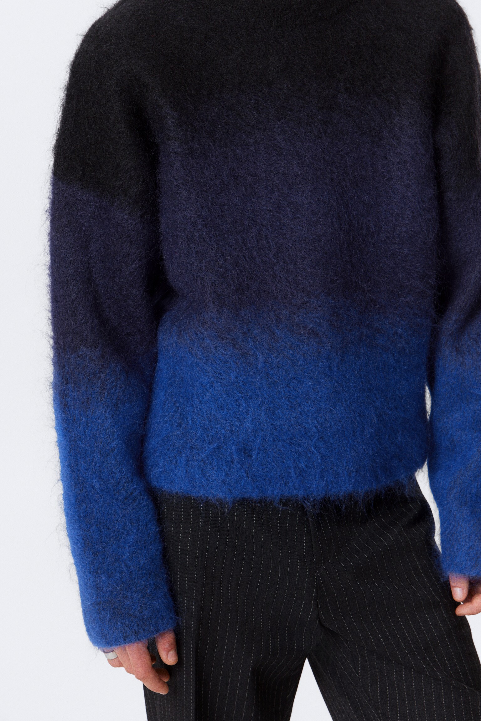 Sweter z domieszką moheru - Czarny/Blue Fade/Czarny/Grey Fade - 6