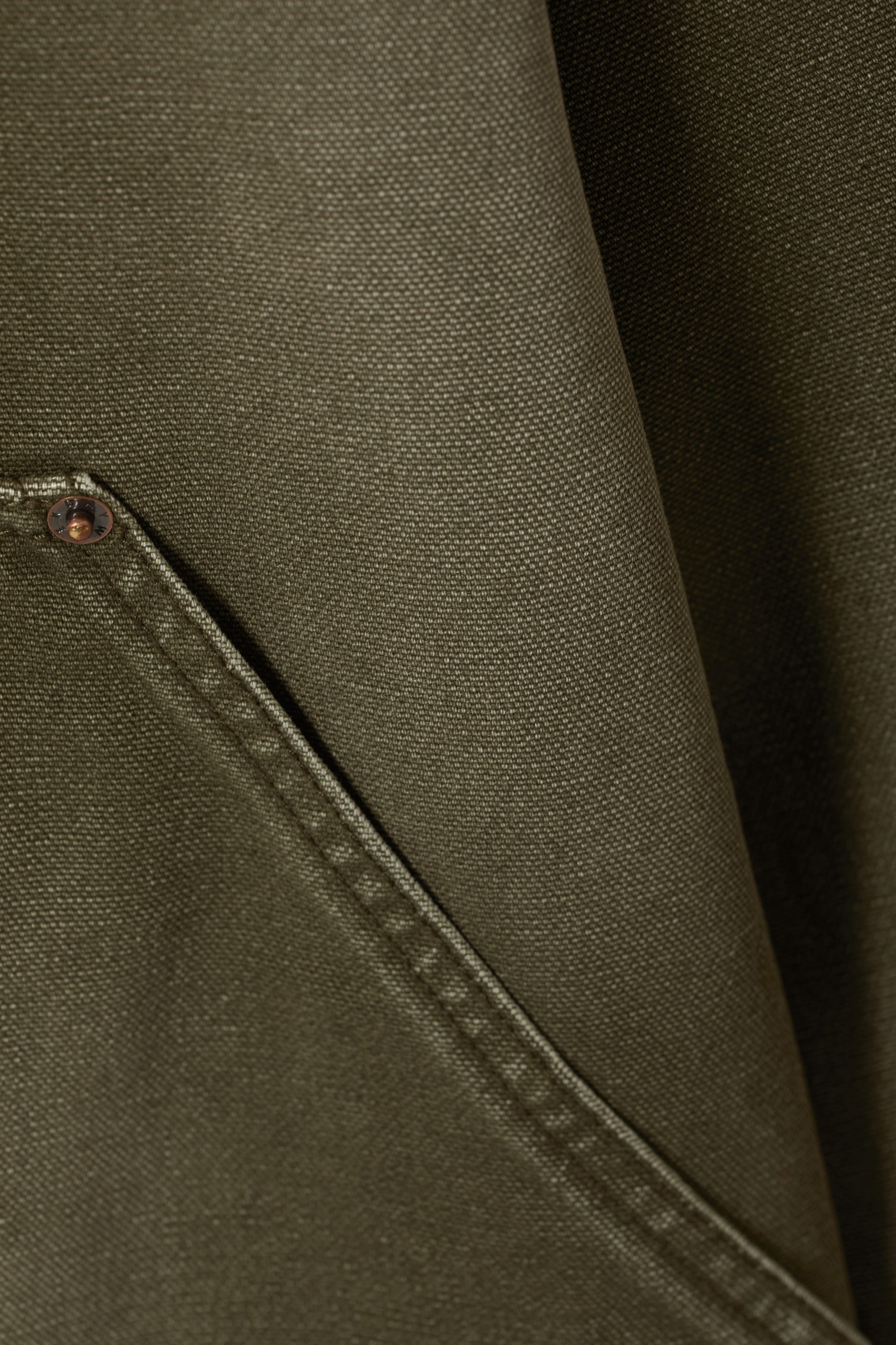 Washed Khaki Green - Relaxed Washed Utility Jacket - 1