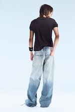 Whiped blue - Looser jeans met normale taille en wijde pijpen - 2