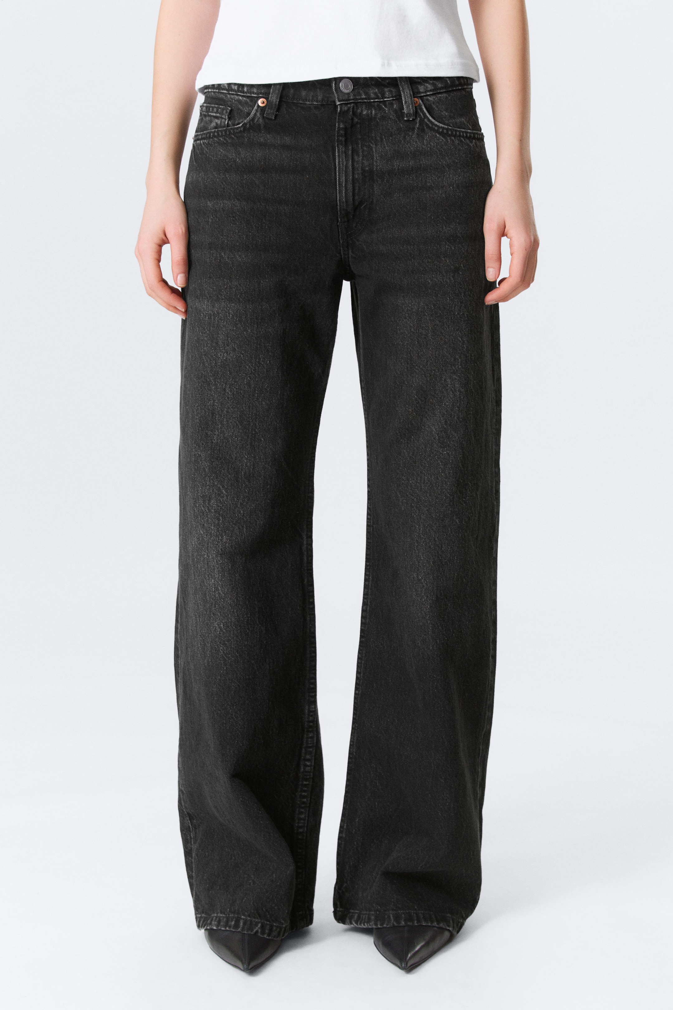 Paloma Black - Schwarz - Paz Mid Waist Loose Wide Leg Jeans - 3