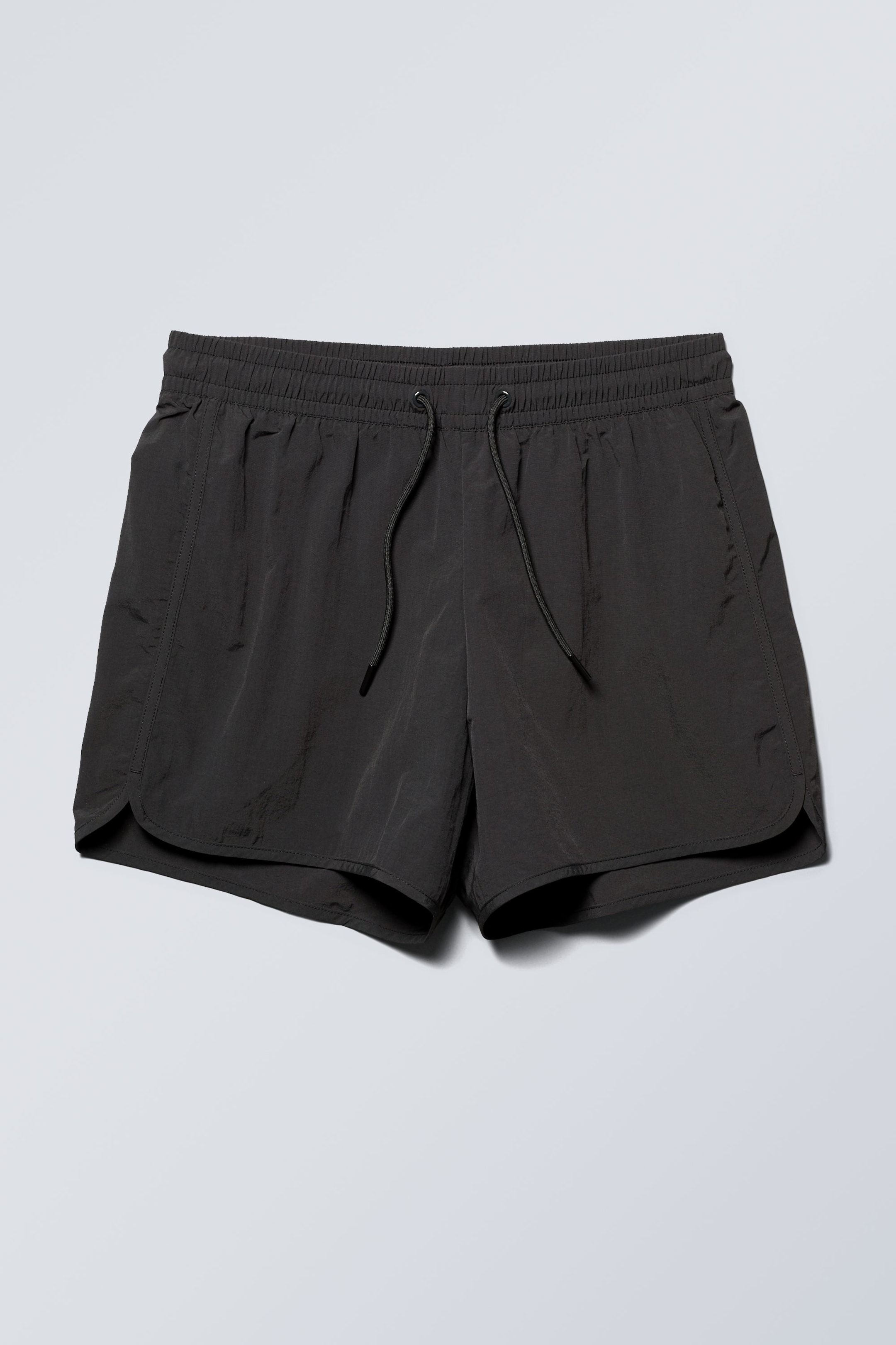 Black - Structured Mid-Thigh Swim Shorts