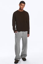 Dunkelbraun - Boxy Longsleeve mit lockerer Passform - 1