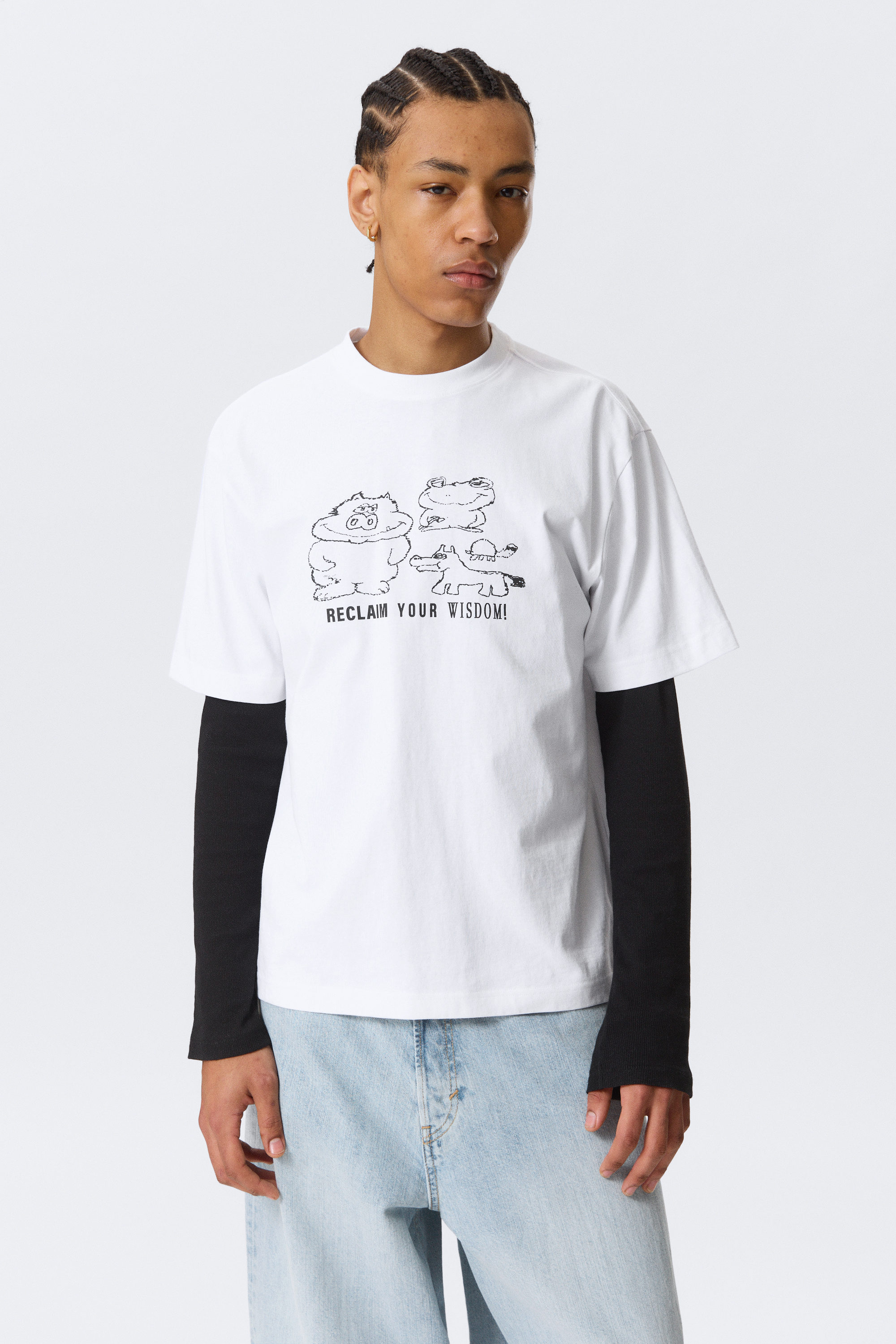 relaxed graphic printed t-shirt - White - Reclaim your wisdom