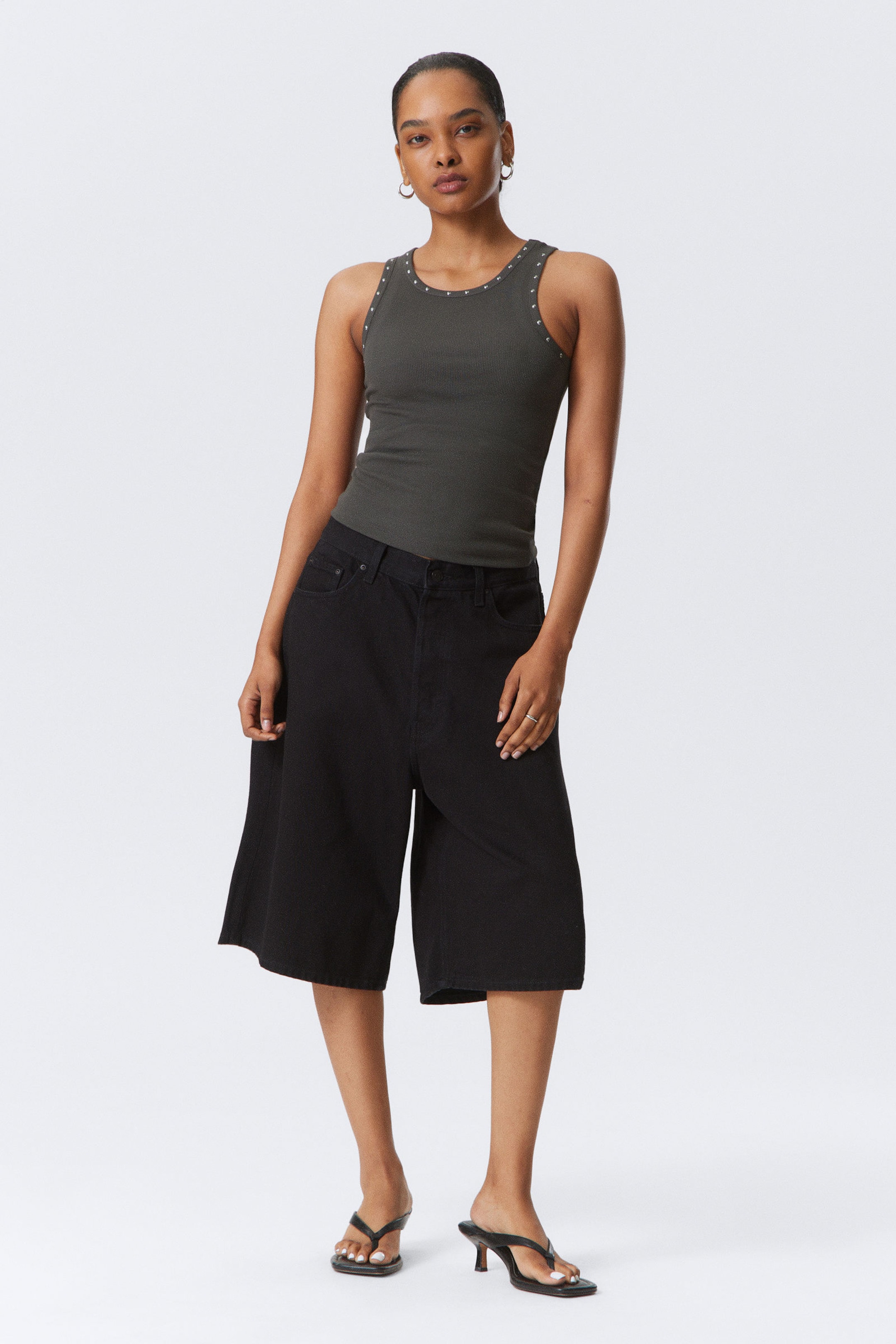 Black Rinse - Black - Astro Denim Loose Baggy Shorts - 3