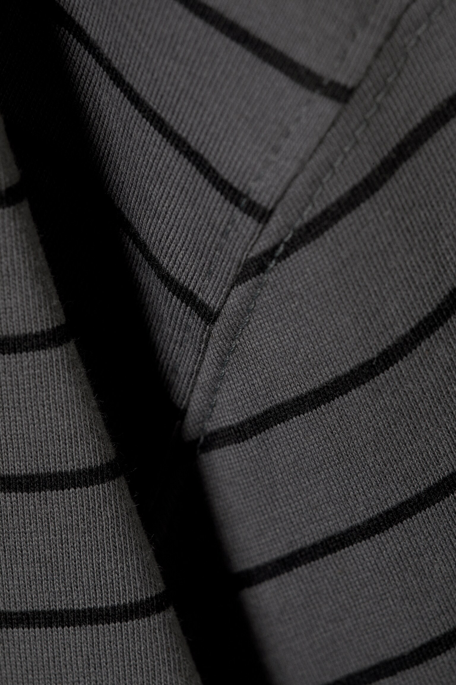 T-shirt boxy in cotone a maniche lunghe - Grigio scuro a righe/Nero/Nero a righe/Bianco - 4