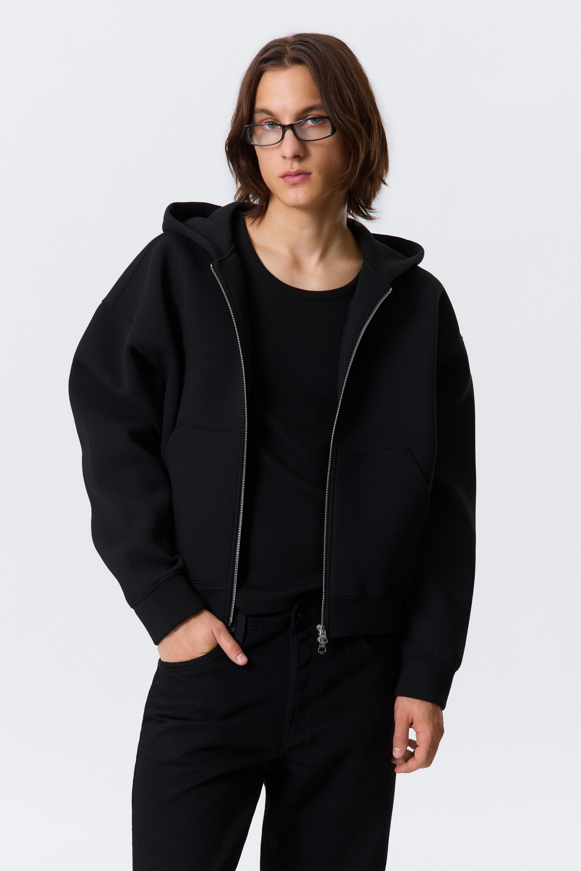Schwarz - Scuba-Kapuzenpullover mit Reißverschluss Simon - 2