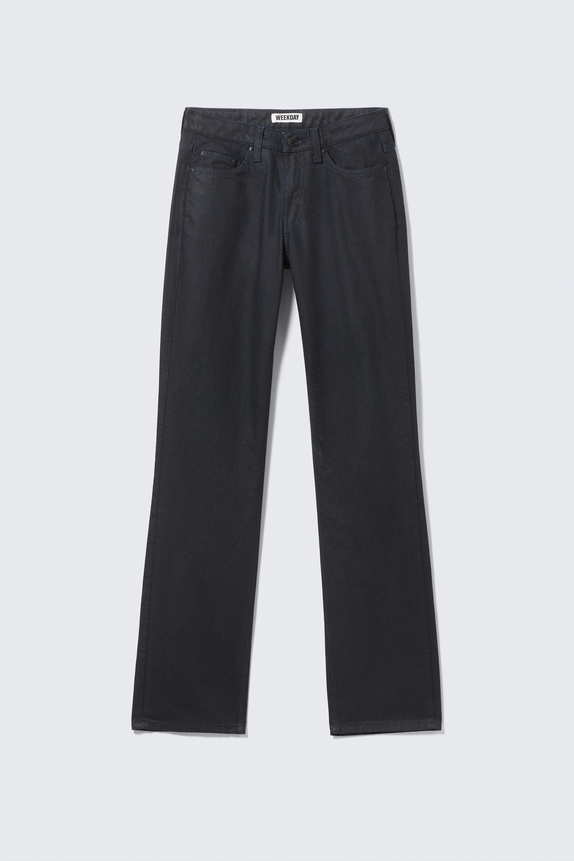 Laika bevonatos középmagas derekú, egyenes szárú farmer - Indigó bevonat - sötétkék