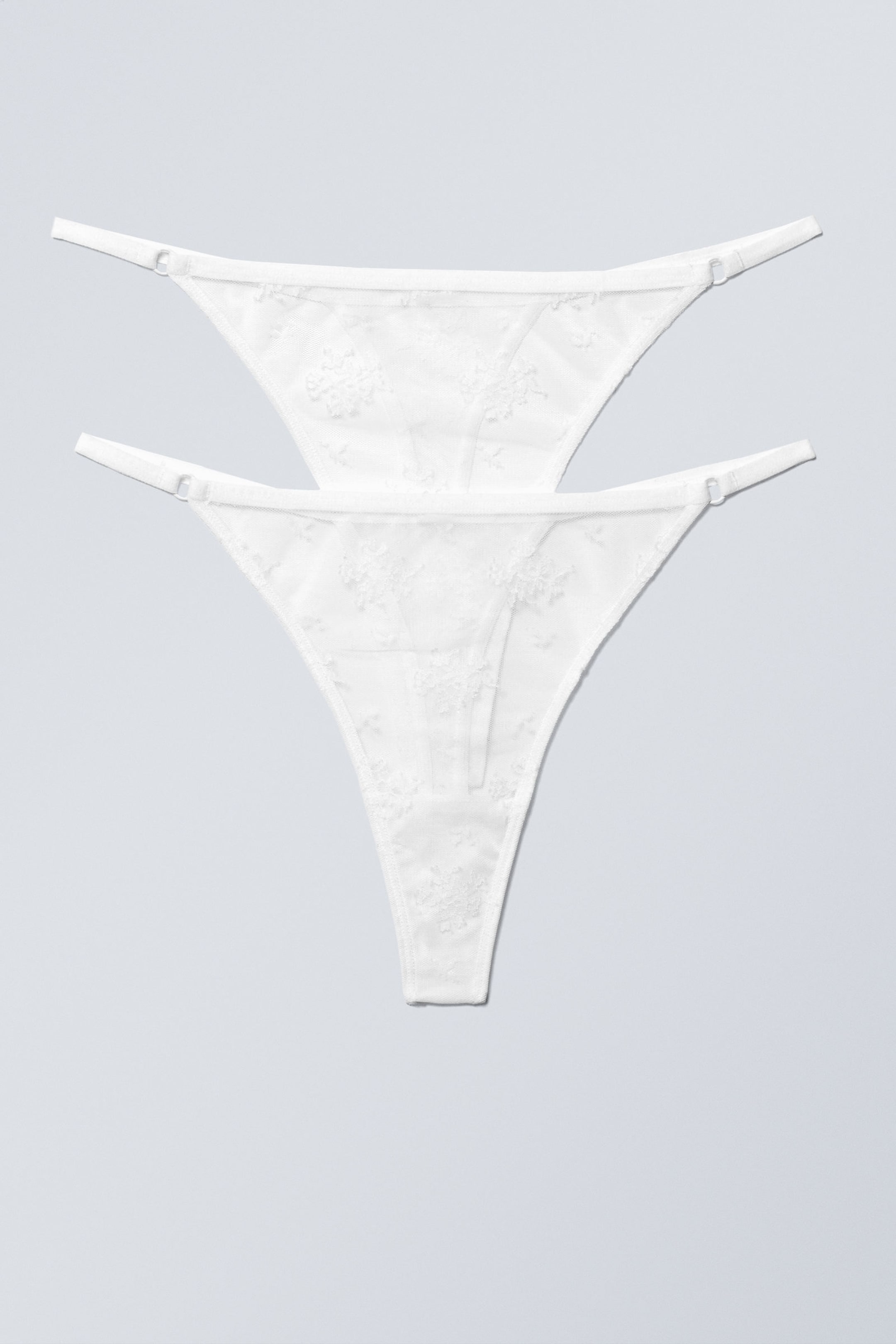 White - 2-pack Zelda Lace Thongs - 1