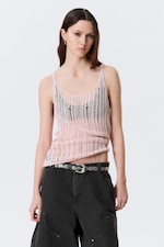 Rose clair - Débardeur en maille texturée - 0