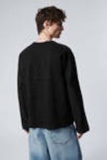 Schwarz - Longsleeve mit Inside-Out-Optik - 2