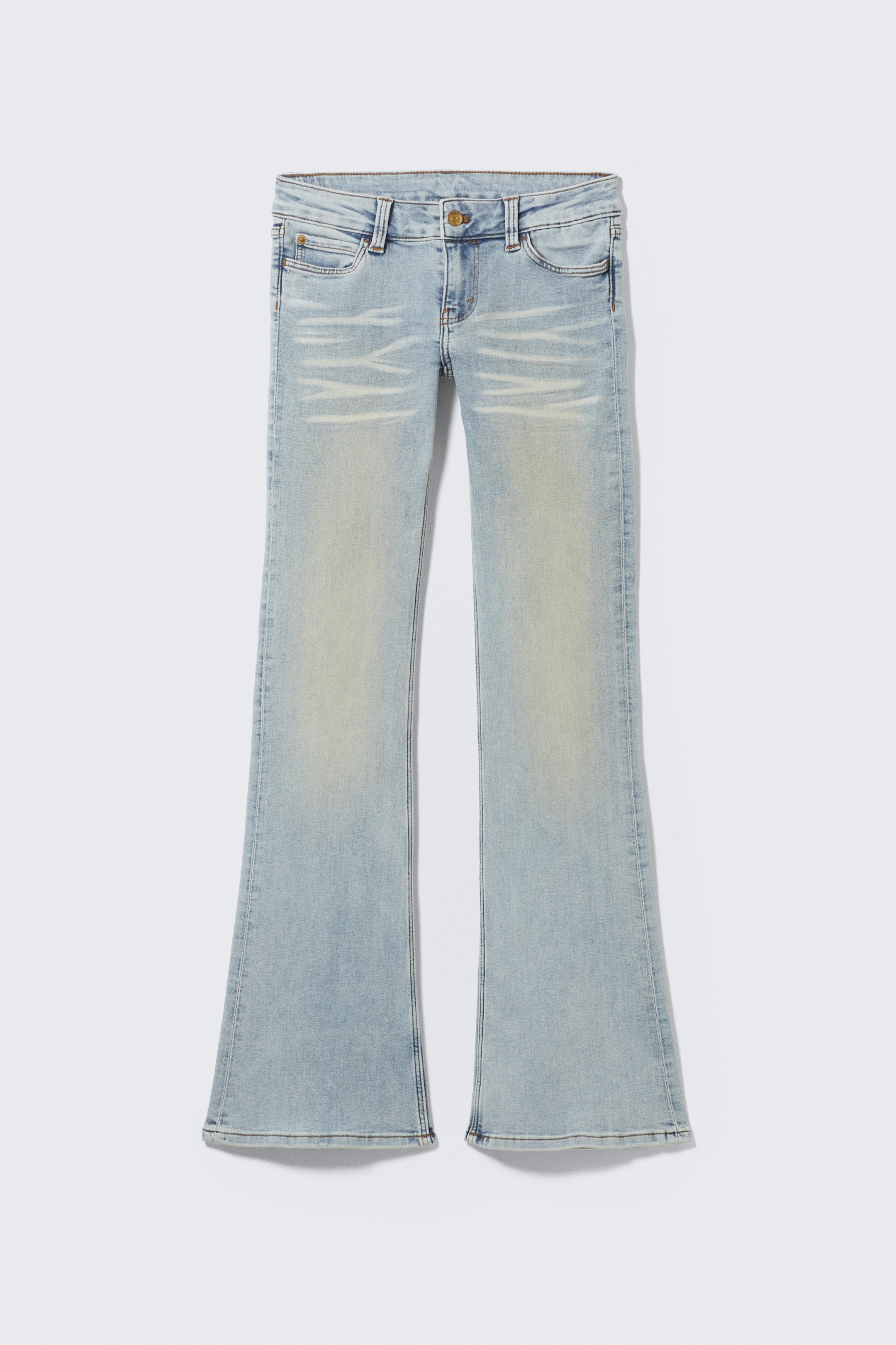 Hellblau - Booty Bei Low Rise Skinny Bootcut Jeans - 4