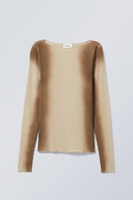 Beige gradiënt - Gewassen shirt lange mouwen Hilma - 0
