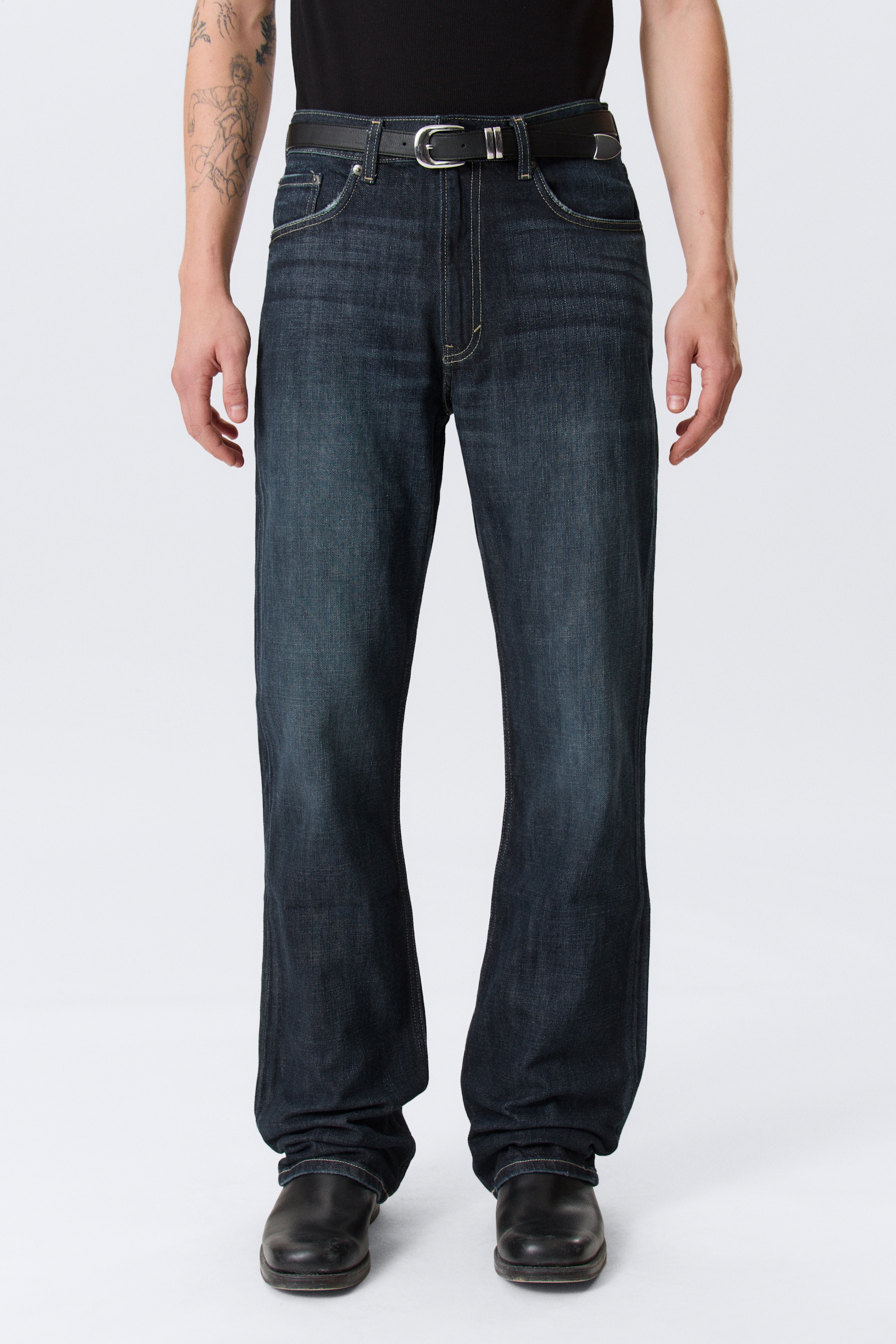 Προβολή μεγαλύτερης εικόνας: Mercury Relaxed Bootcut Leg Jeans - Deep Sea Blue - Σκούρο Μπλε - Men | H&M GR 4