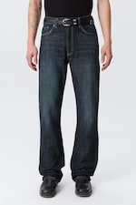 Deep Sea Blue - Dark Blue - Mercury Mid Rise Relaxed Bootcut Leg Jeans - 1