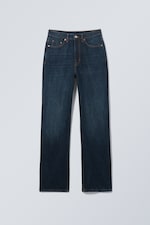 Compact Blue - Dark Blue - Rowe Super High Waisted Regular Straight Leg Jeans - 0
