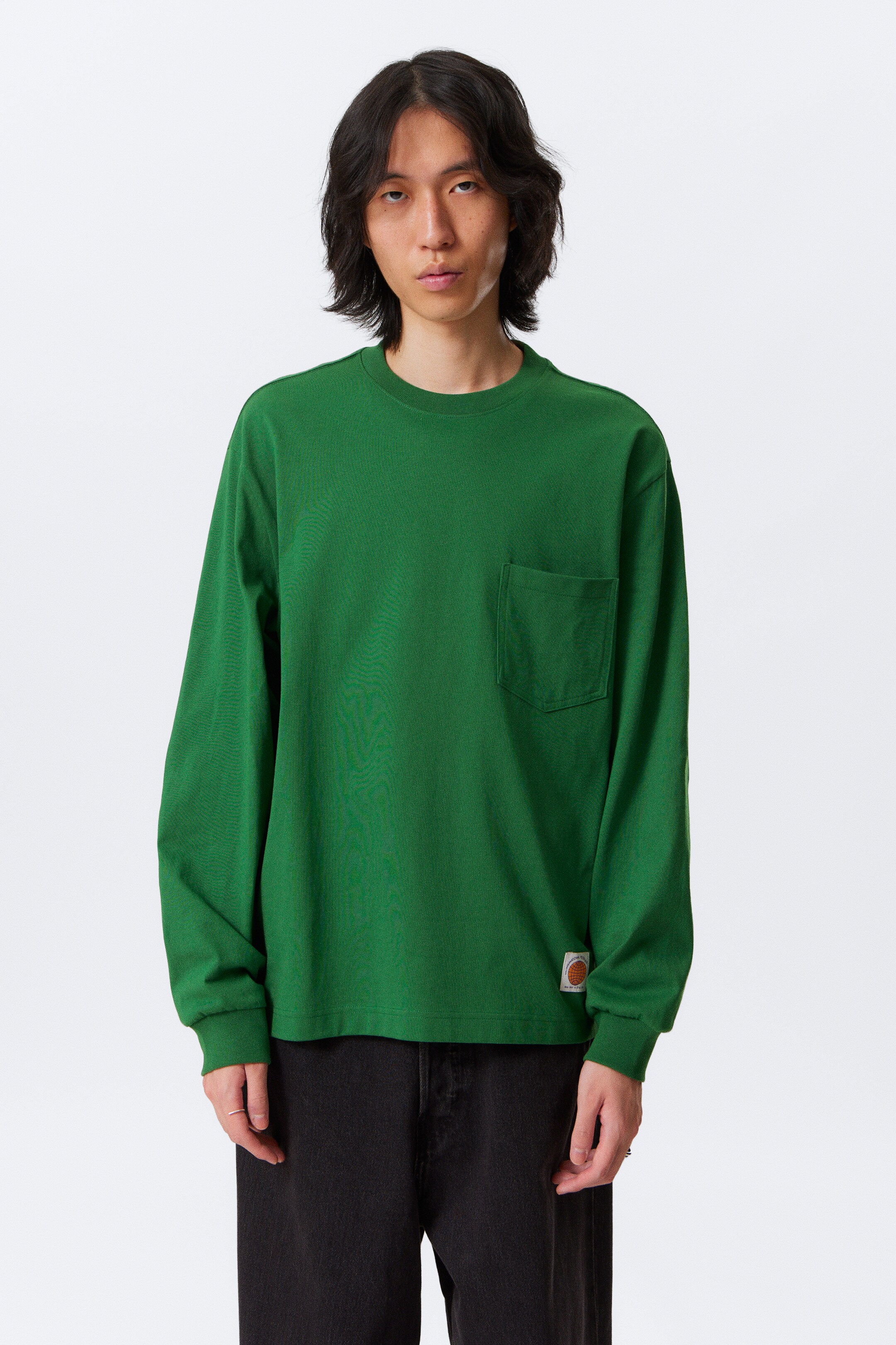 Größeres Bild anzeigen: Baumwoll-Longsleeve mit lockerer Passform - Grün - Men | H&M AT 1