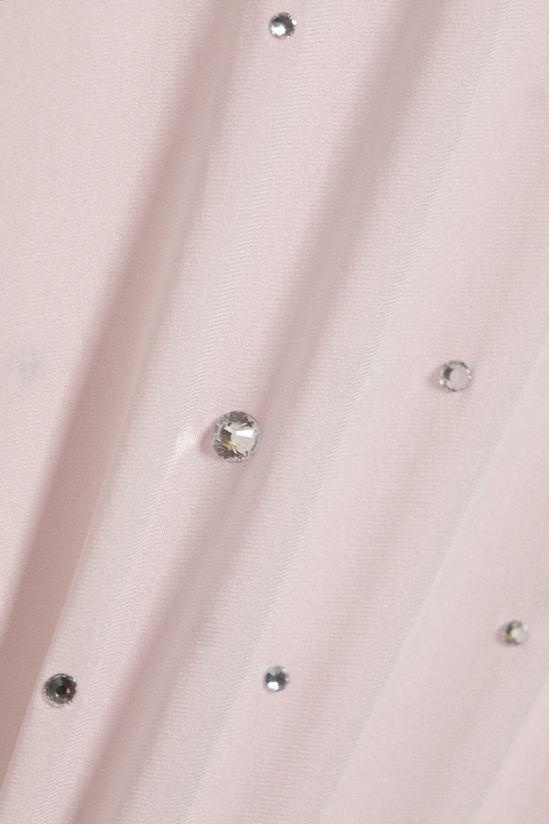 Light Dusty Pink - Rhinestone Strap Mini Dress - 2