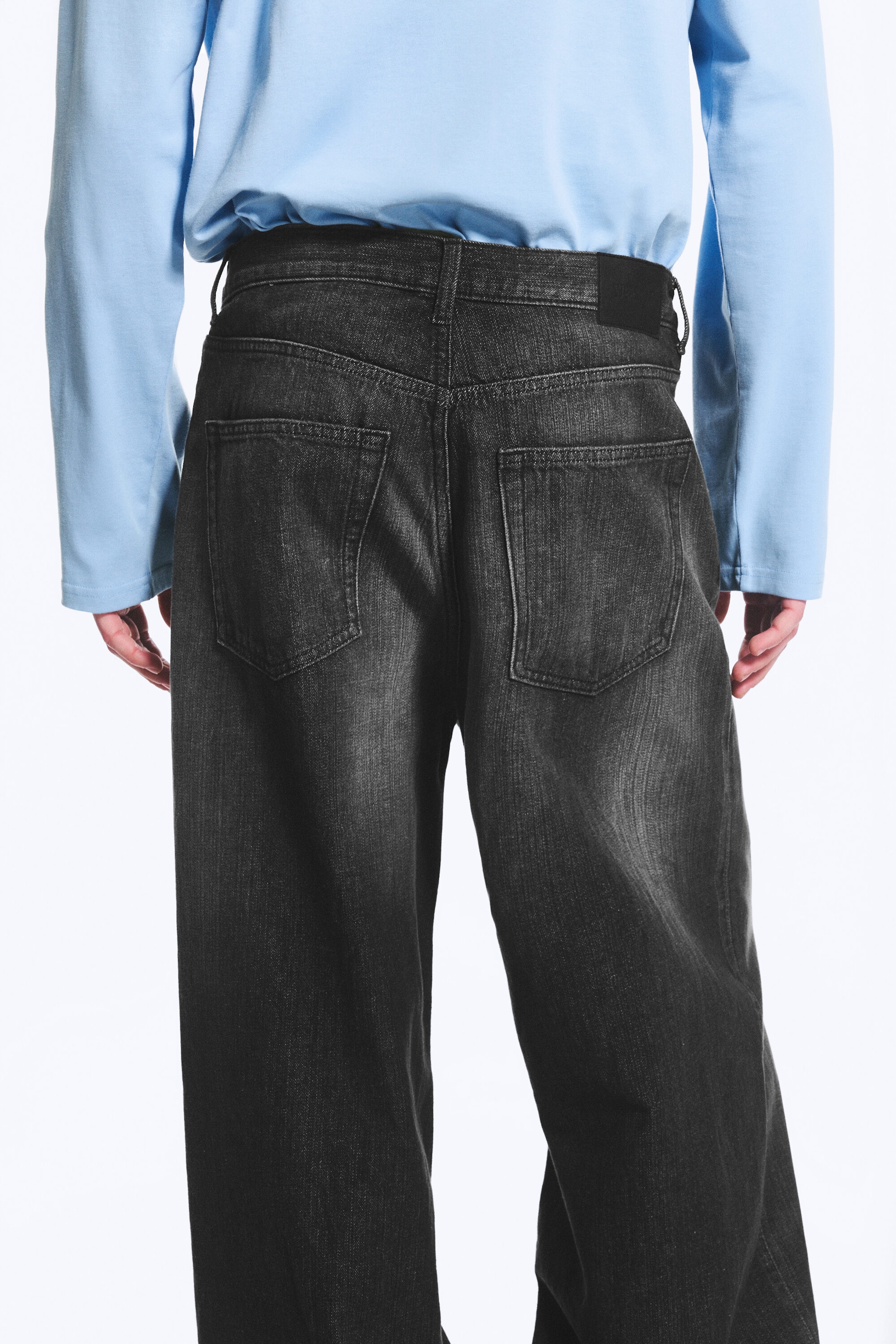 Chelsea Black - Black - Astro Mid Rise Loose Baggy Unisex Jeans - 2