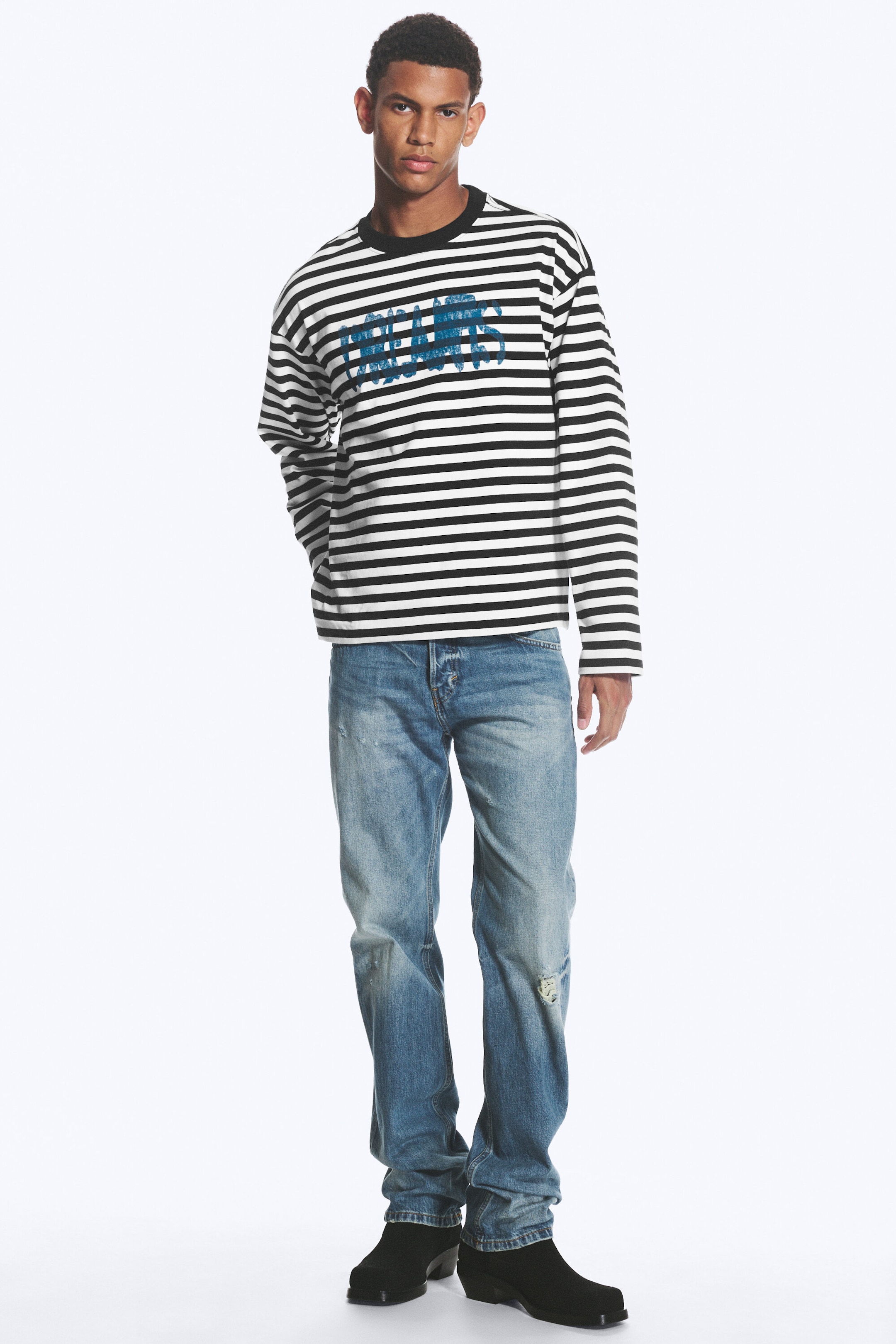 Gestreept - Dreams - Geweldig boxy T-shirt met graphic en lange mouwen - 2