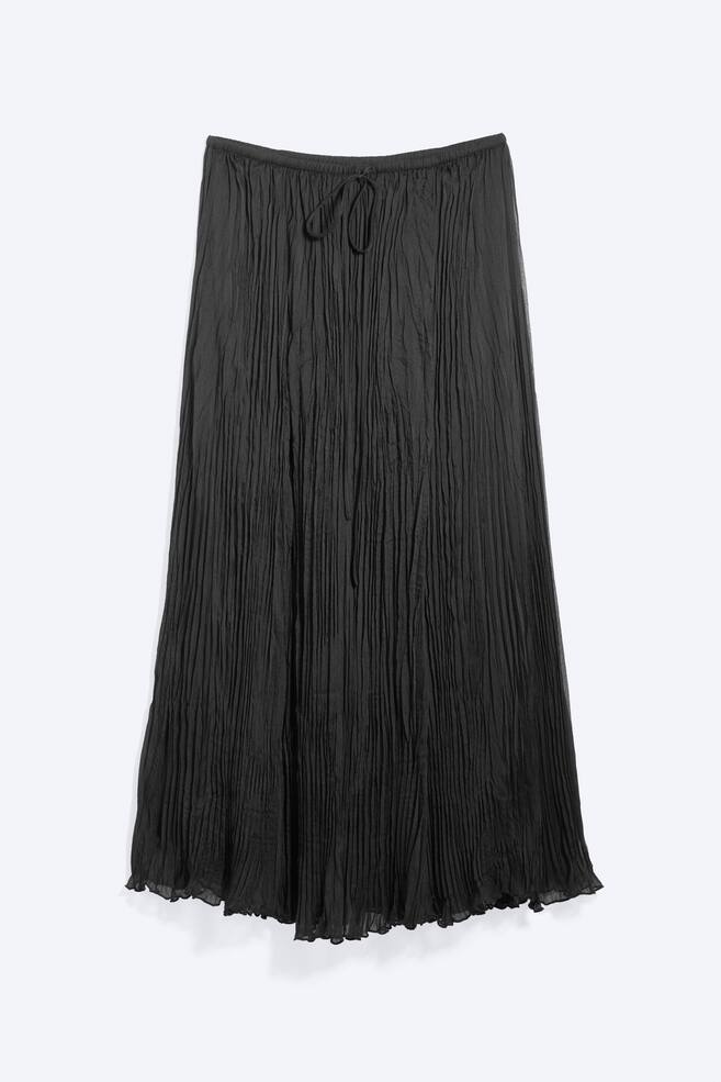 Crinkled Maxi Skirt - Dark Grey/Dusty White - 1