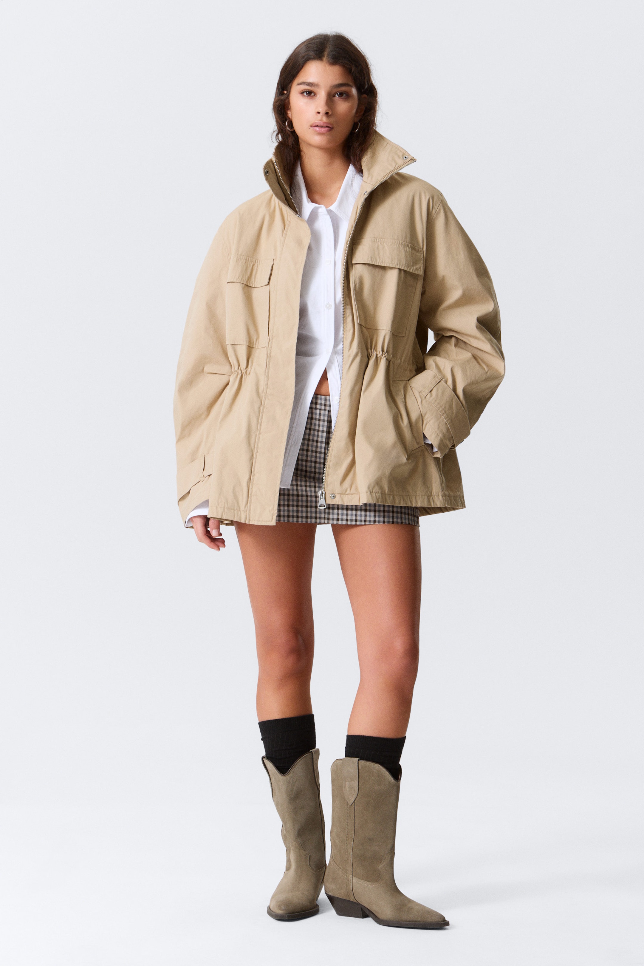 Beige - Relaxed Utility Jacket - 1