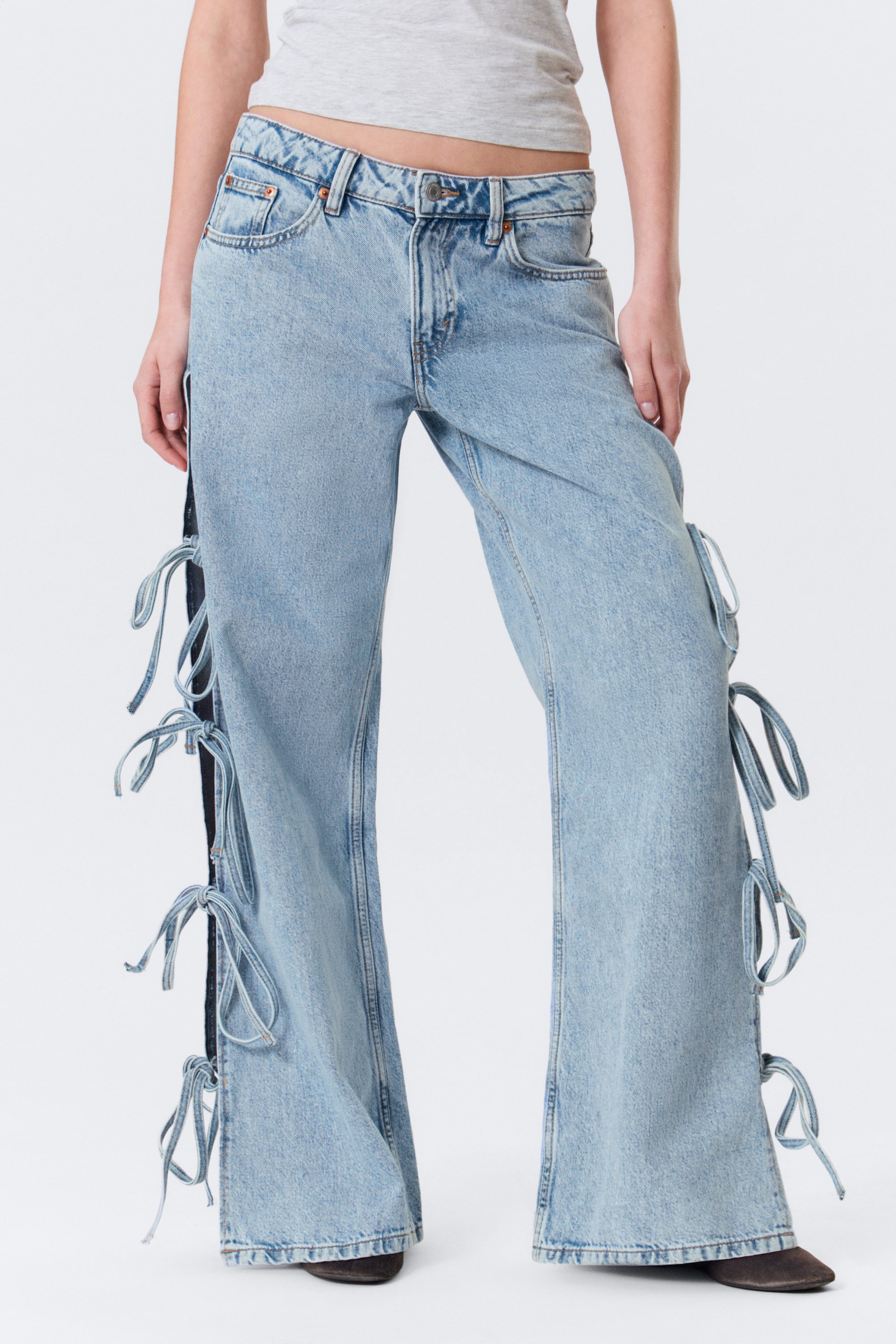 Mid Blue - Bleu moyen - Jean large taille basse Imoo - 2