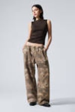 Khaki - Woodland - Printed Loose Fit Sweatpants - 0