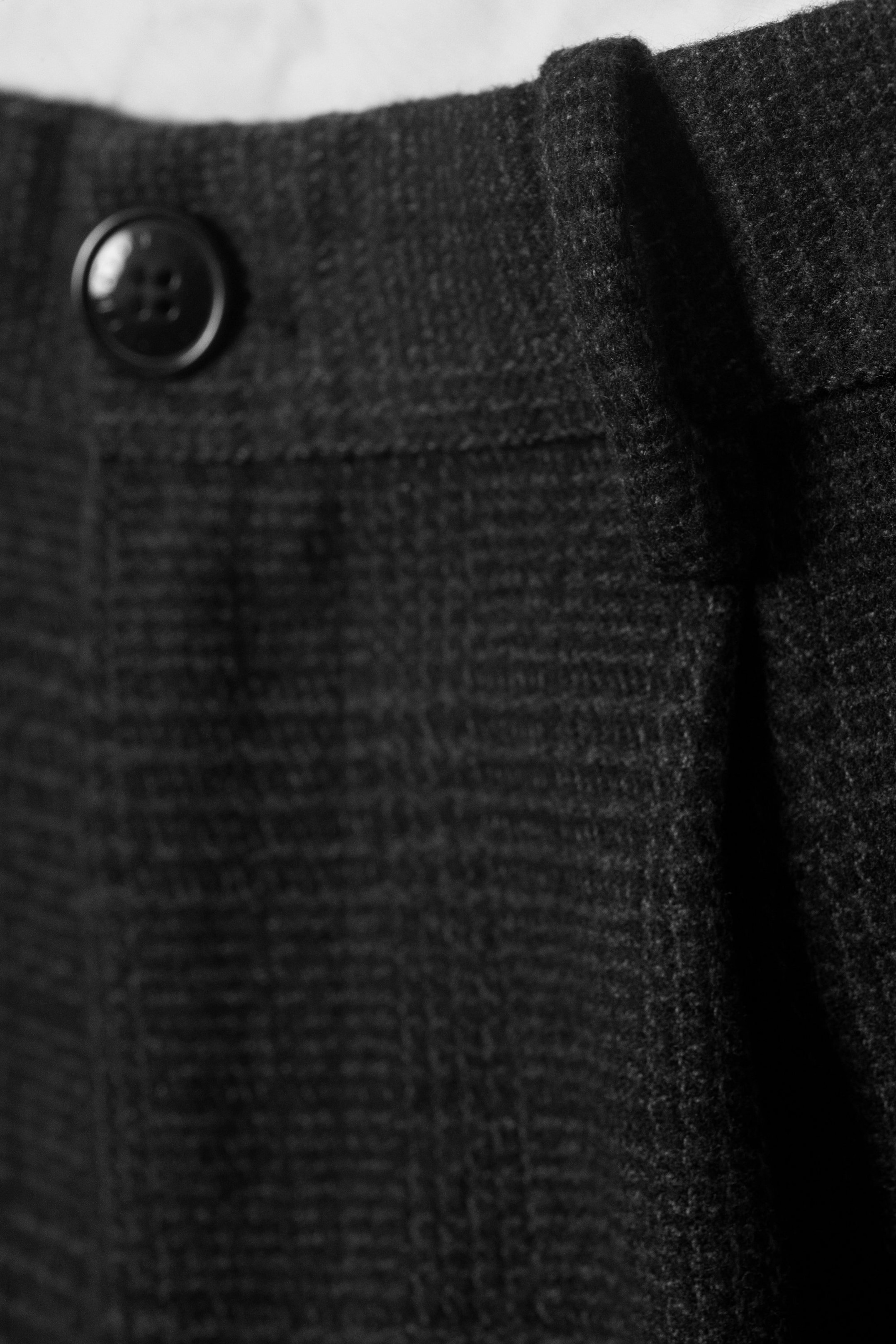 Checked Black - Uno Loose Heavyweight Suit Trousers - 5